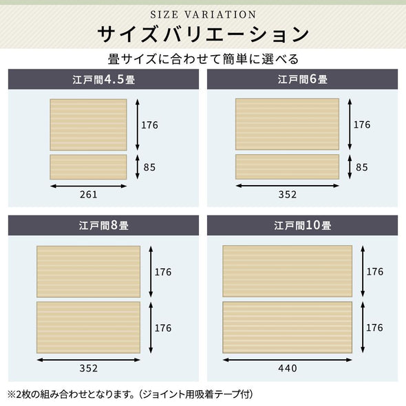 サイズ　4.5畳　6畳　8畳　10畳